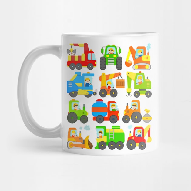 Diggers and Tractors Farm and Construction Vehicles by samshirts